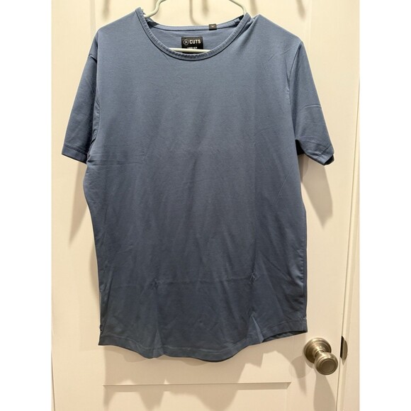 Mens CUTS Curve Hem PYCA PRO Short Sleeve Athletic T Shirt Large Atlantic Blue - Picture 2 of 5
